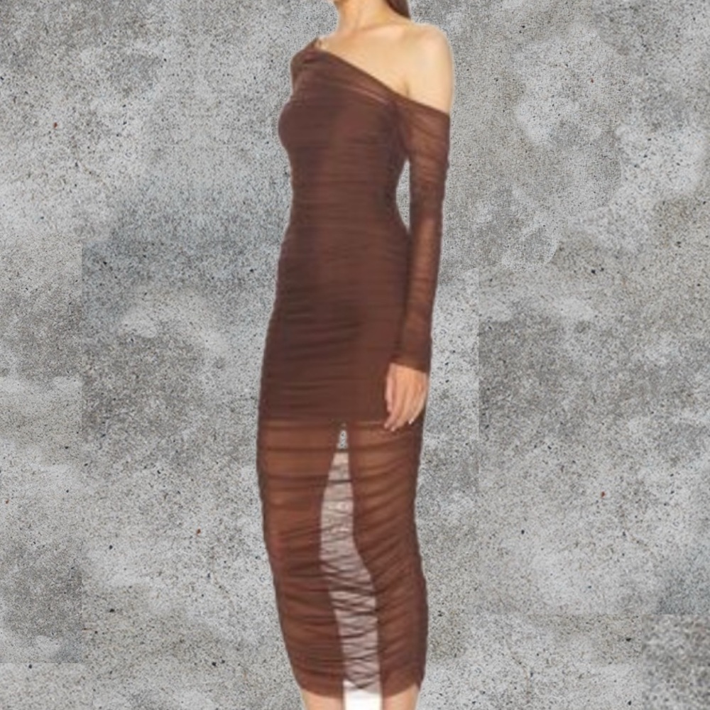 Me Chantae Mesh Dress | Coconut / S by